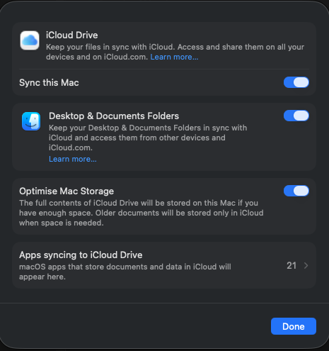 Activated synchronization with iCloud